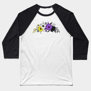 Nonbinary Flowers Baseball T-Shirt